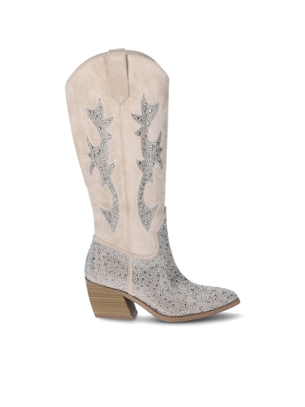 MADDEN NYC New leather rhinestone cowboy boots